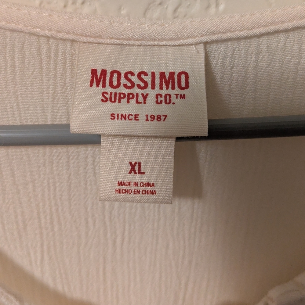 Mossimo Cream Boho Tie Front Blouse - Picture 3 of 6